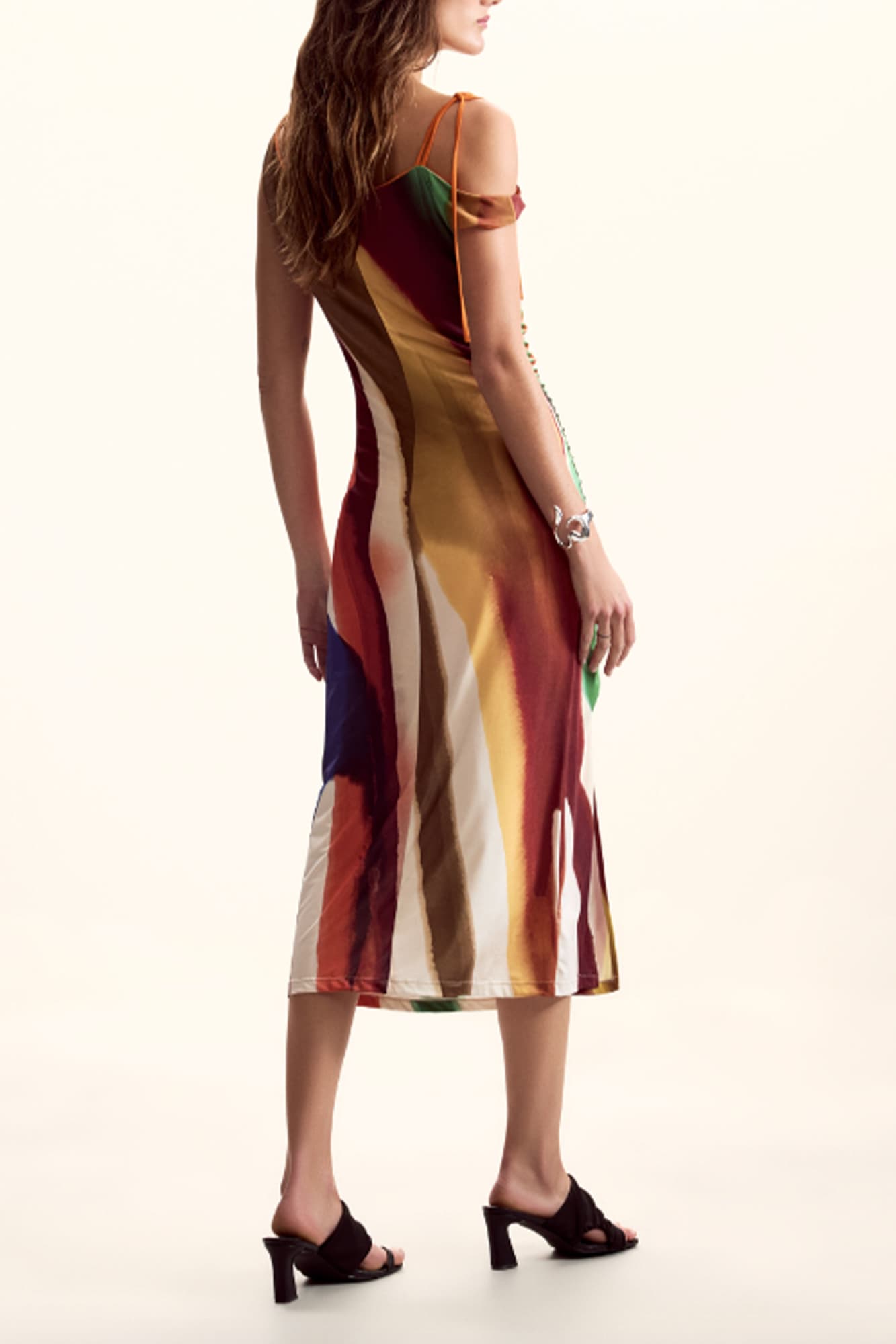 Дълга дамска рокля DESIGUAL в кафяво - DESIGUAL