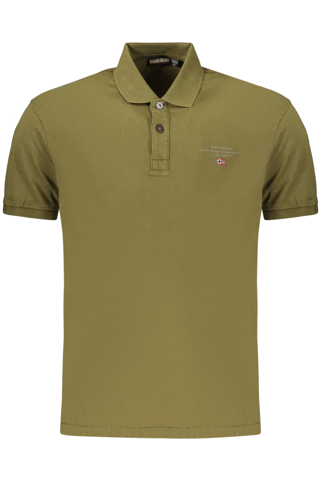 МЪЖКА ПОЛО ТЕНИЗА С КЪС РЪКАВ NAPAPIJRI, ЗЕЛЕНО - NAPAPIJRI