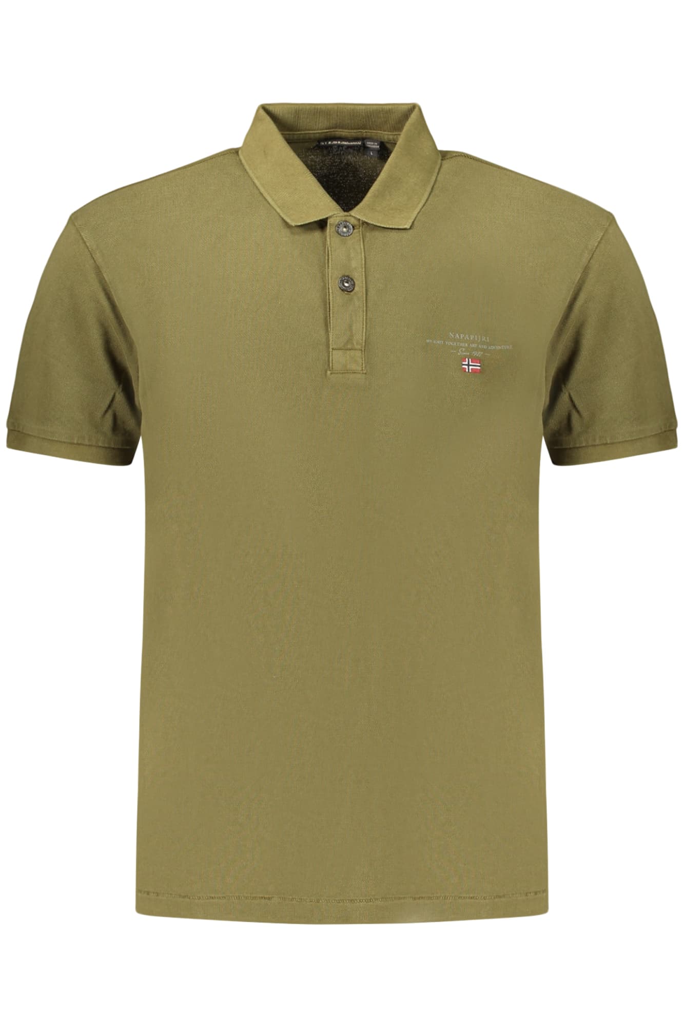 МЪЖКА ПОЛО ТЕНИЗА С КЪС РЪКАВ NAPAPIJRI, ЗЕЛЕНО - NAPAPIJRI