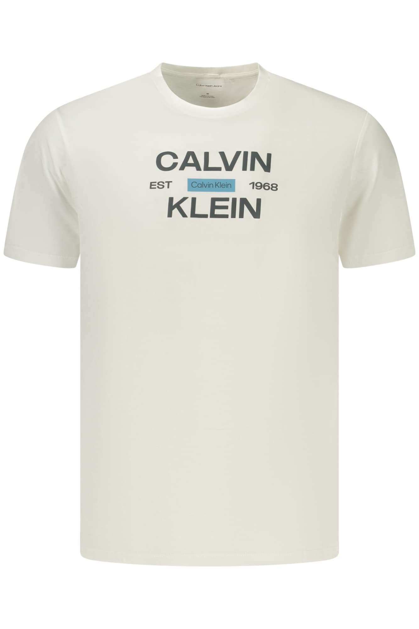 МЪЖКА ТЕНИСКА С КЪС РЪКАВ CALVIN KLEIN, БЯЛА - CALVIN KLEIN