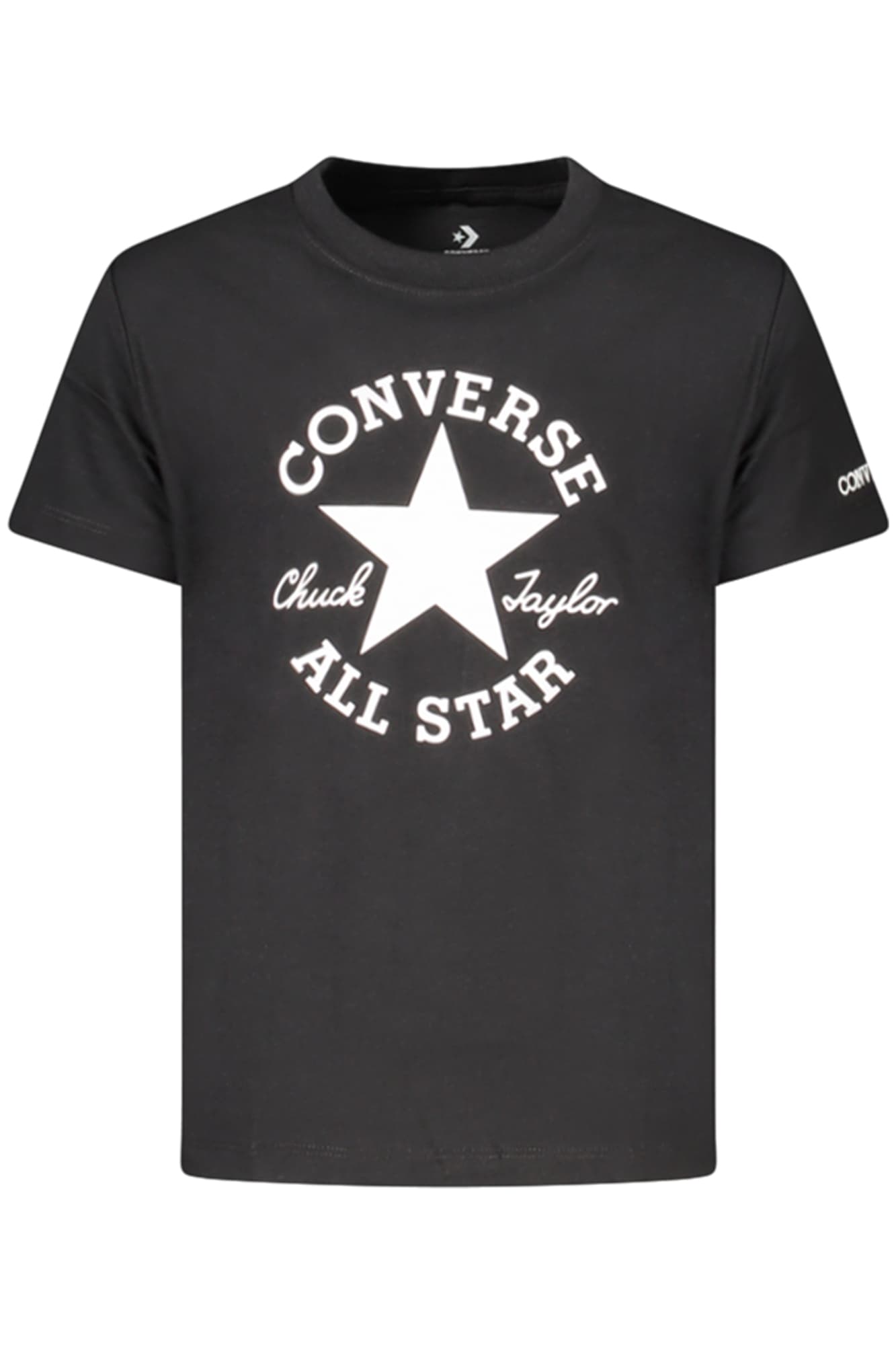 Тениска с къс ръкав Converse за момичета, черна - CONVERSE