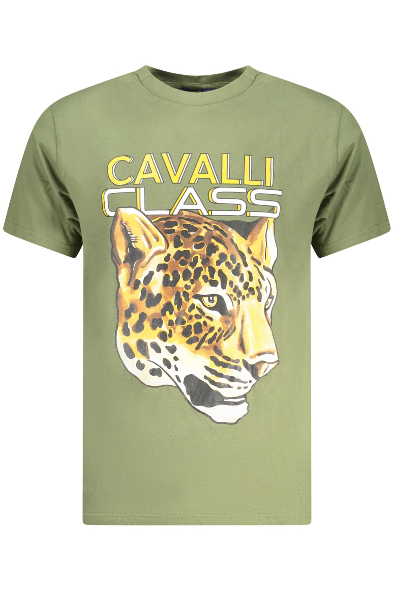МЪЖКА ТЕНИСКА С КЪС РЪКАВ CAVALLI CLASS, ЗЕЛЕНА - CAVALLI CLASS