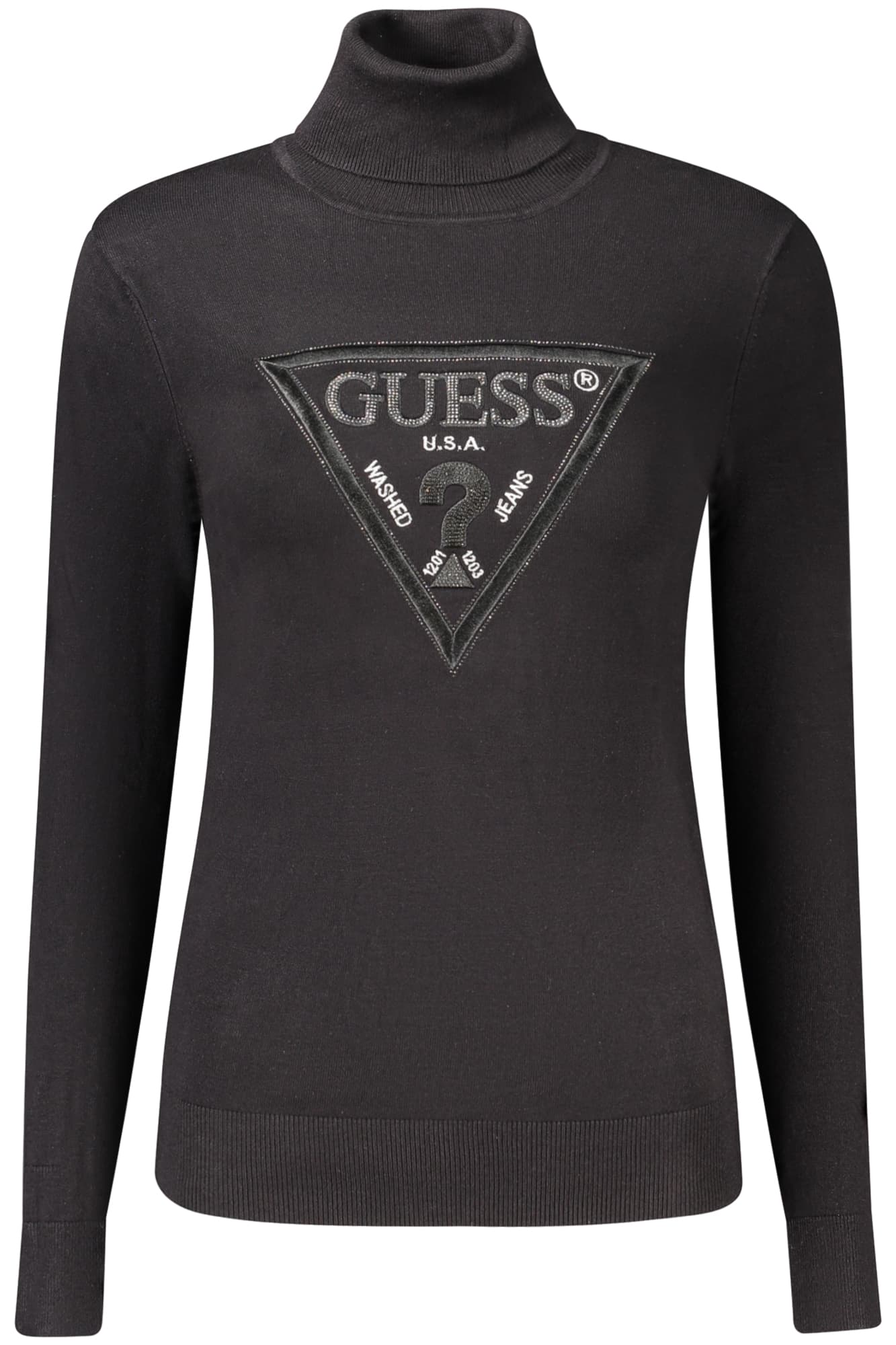 Дамски черен пуловер GUESS JEANS - GUESS JEANS