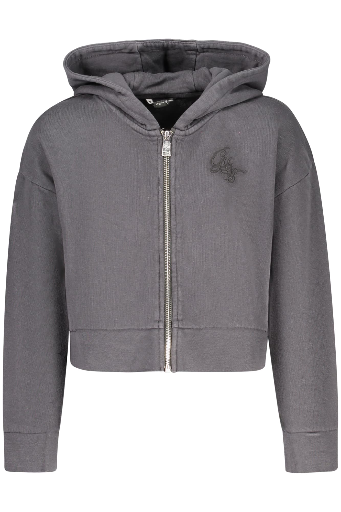 GUESS JEANS СУИТШЪРТ С ЦИП ЗА МОМИЧЕТА, ЧЕРЕН - GUESS JEANS