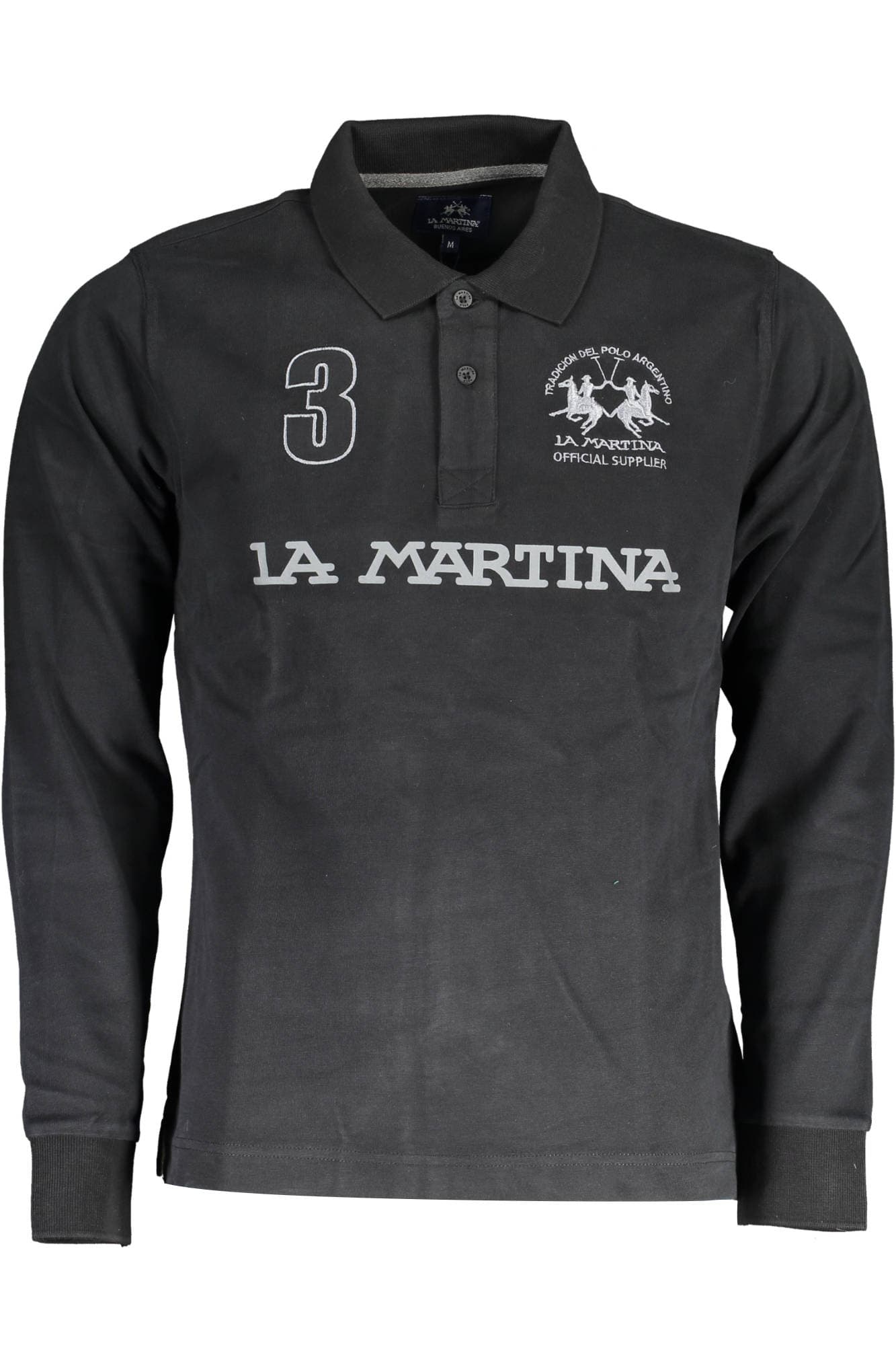 LA MARTINA POLO МЪЖКО С ДЪЛЪГ РЪКАВ ЧЕРНО - LA MARTINA