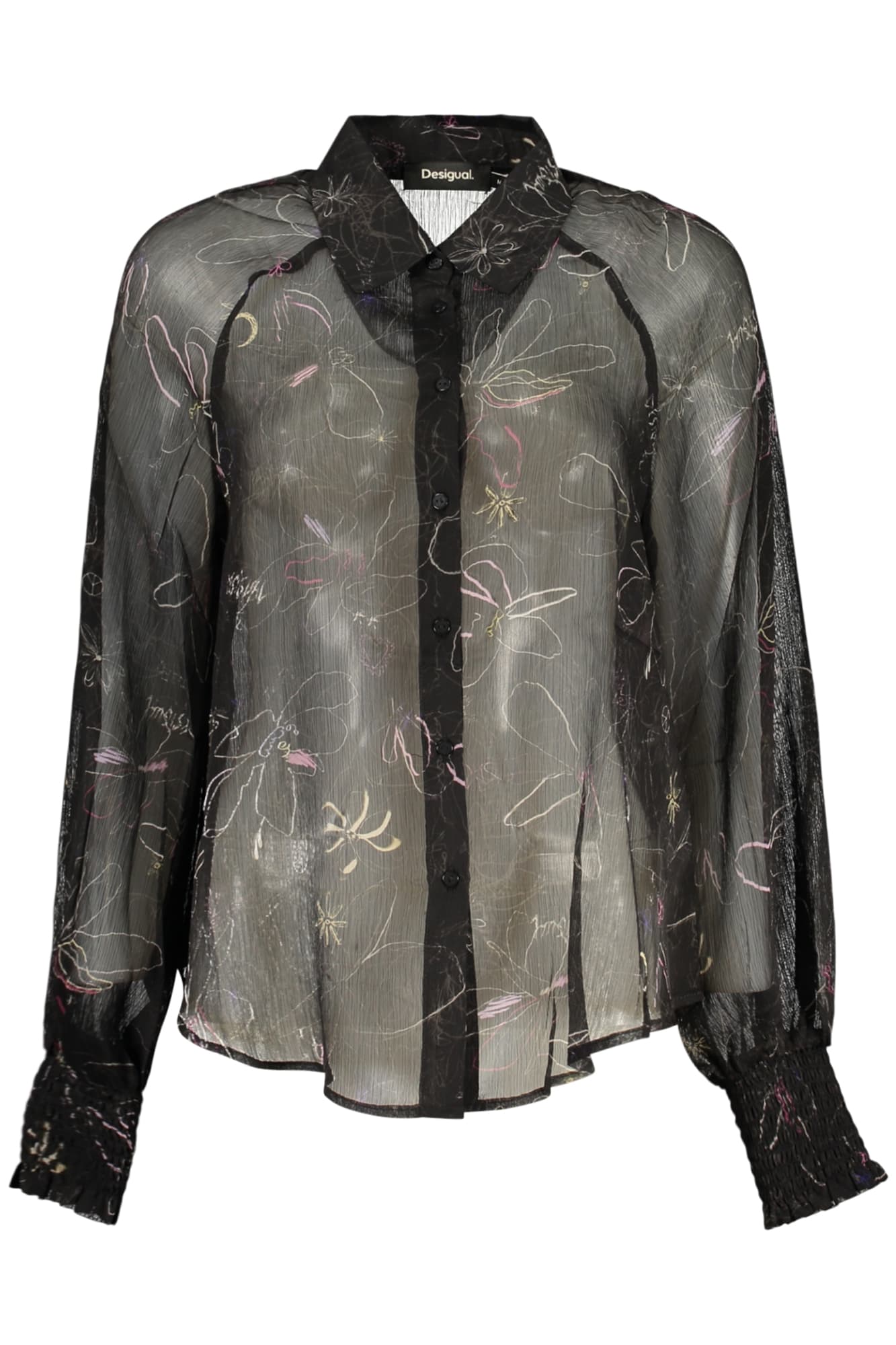 DESIGUAL CAMICIA MANICHE LUNGHE DONNA NERO - DESIGUAL