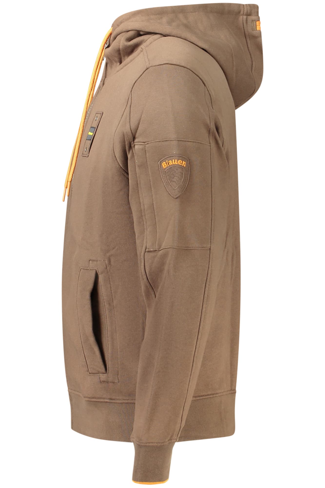 BLAUER FELPA CON ZIP UOMO MARRONE - BLAUER APPAREL