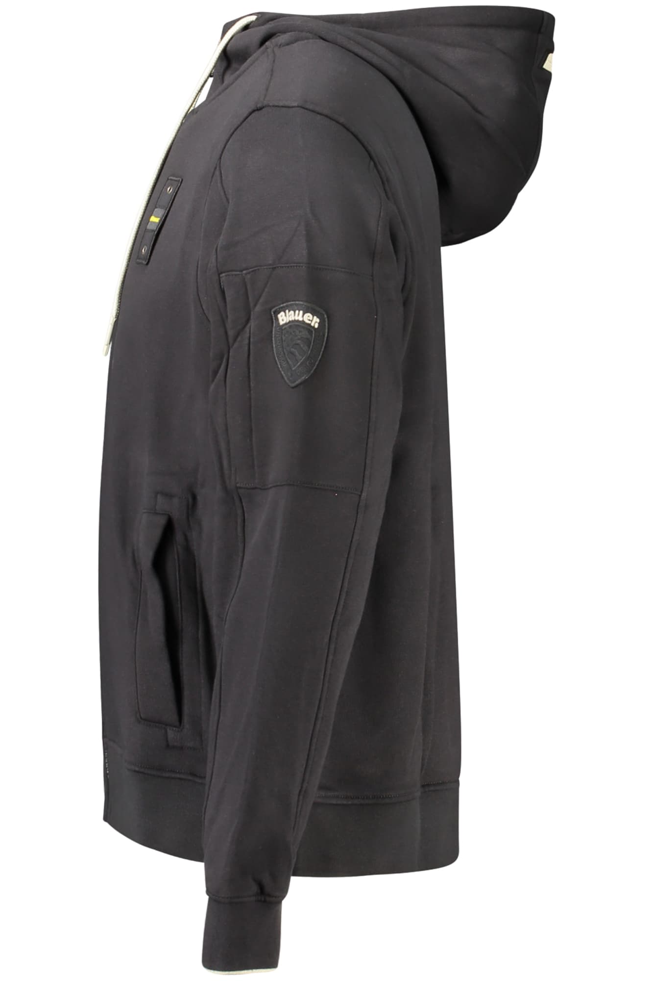 BLAUER FELPA CON ZIP UOMO NERO - BLAUER APPAREL